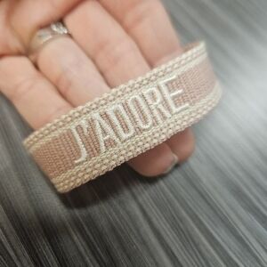 NEW J'adore Woven Pink and Cream Love Bracelet